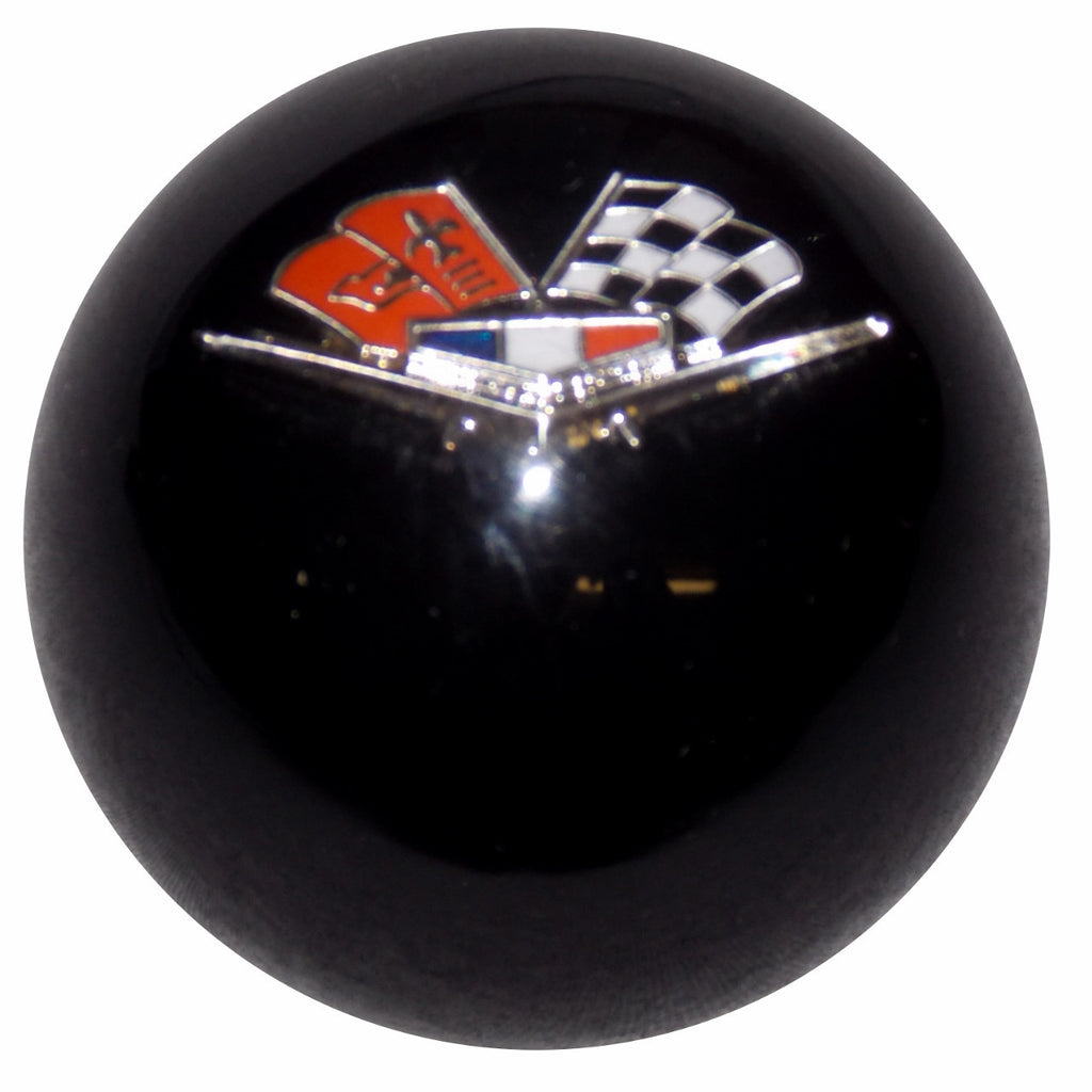 Black Chevy Flags Emblem Shift Knob