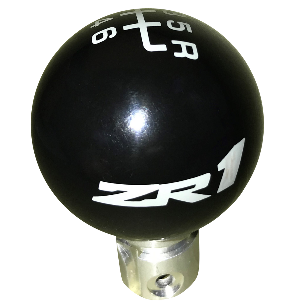 image of 2013 up Camaro Black ZR1 Logo 6 Speed Reverse Up Right Shift Knob
