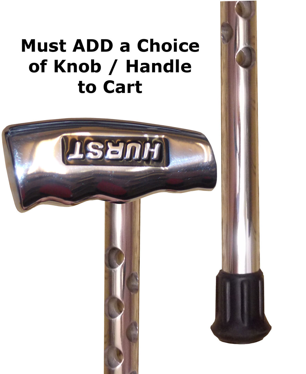 Custom Polished 'Ventilator' Aluminum Heavy Duty Cane