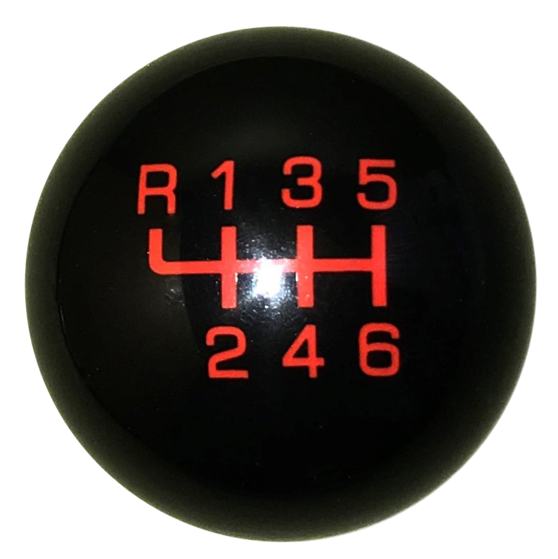 image of Qualifier Black With Red 6 Speed Reverse Up Left Shift Knob