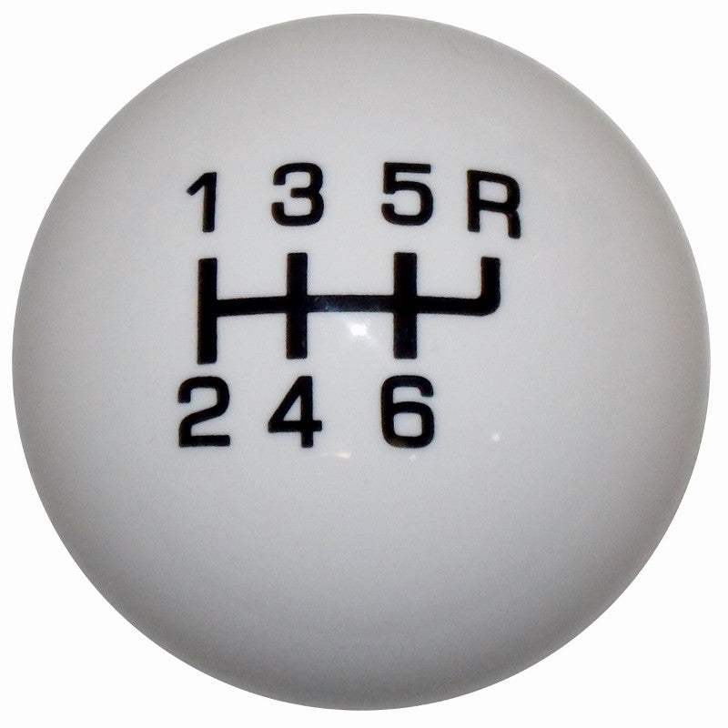 White Qualifier 6 Speed C5 Shift Knob