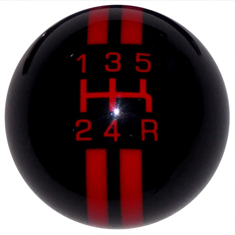 Rally Stripe 5 Speed Black with Red Shift Knob