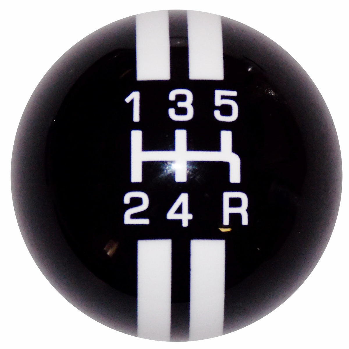 Rally Stripe 5 Speed Black with White Shift Knob