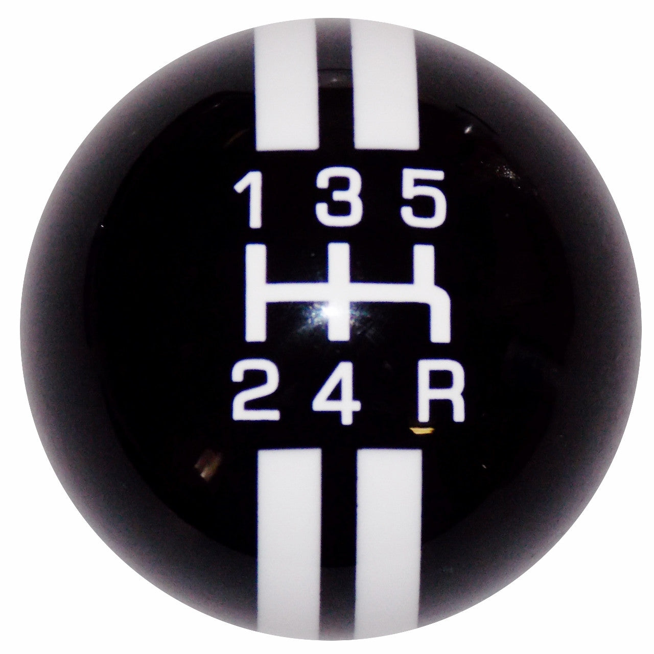Rally Stripe 5 Speed Black with White Shift Knob