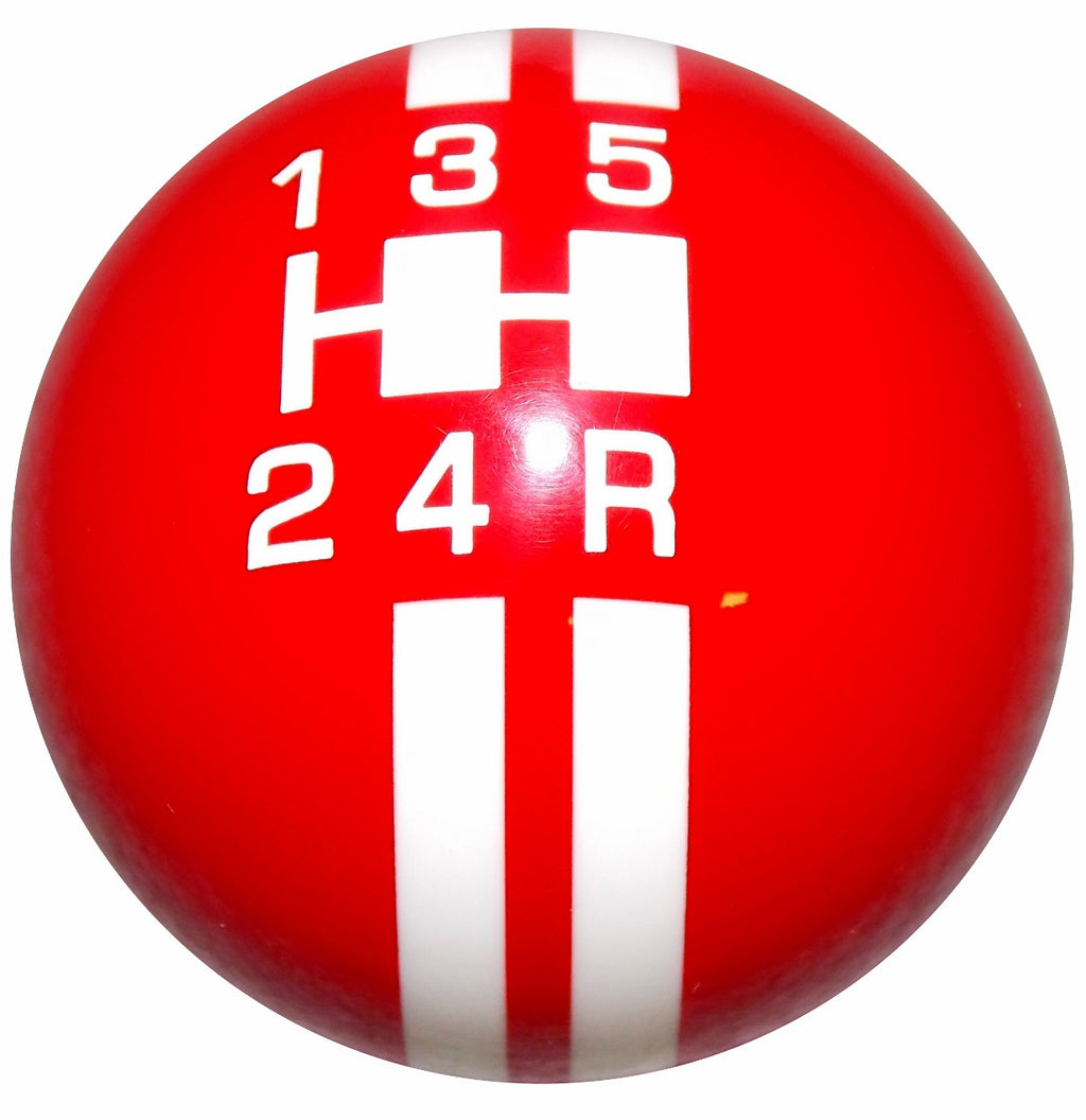 Rally Stripe 5 Speed Red With White Shift Knob