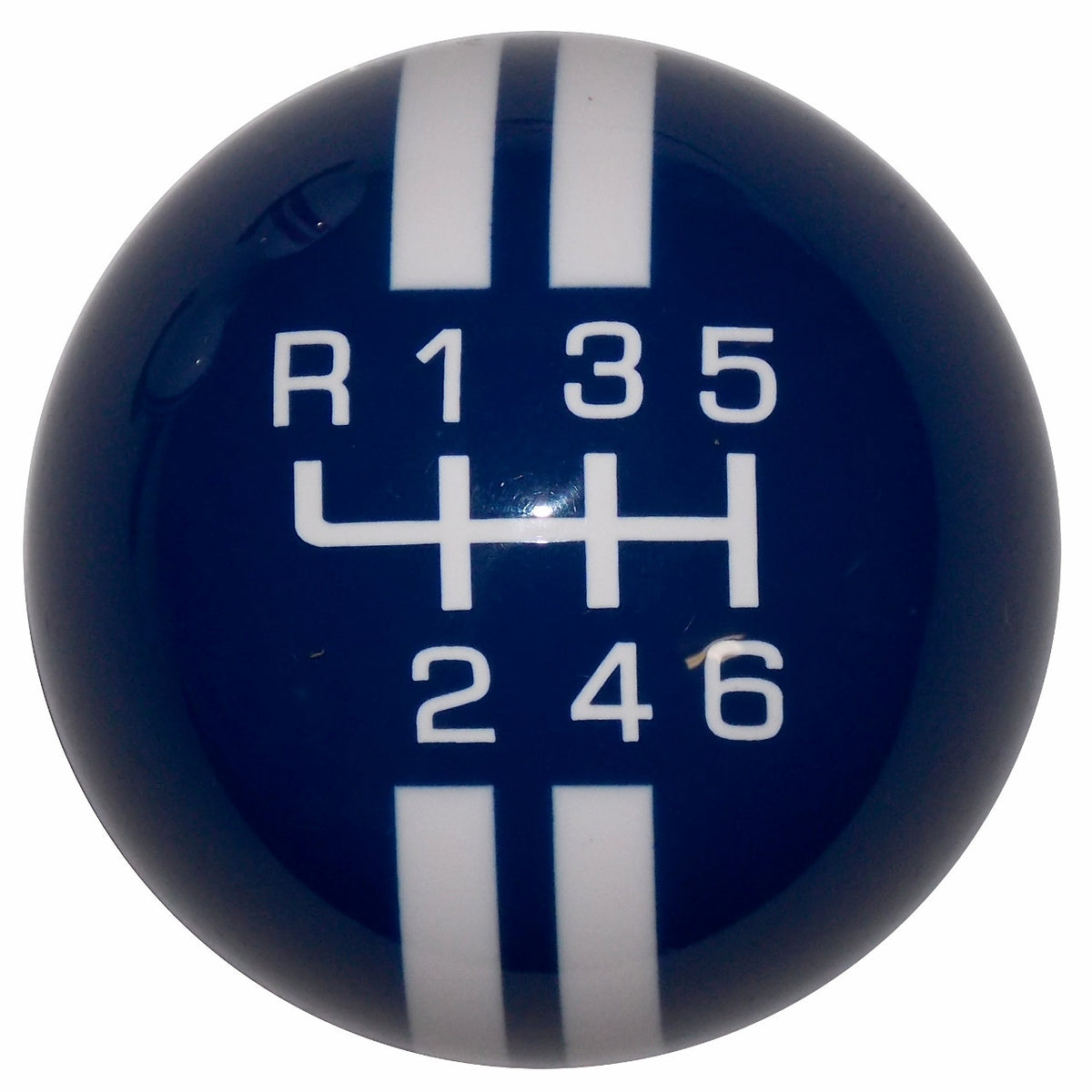 Rally Stripe New 6 Speed Blue with White Shift Knob