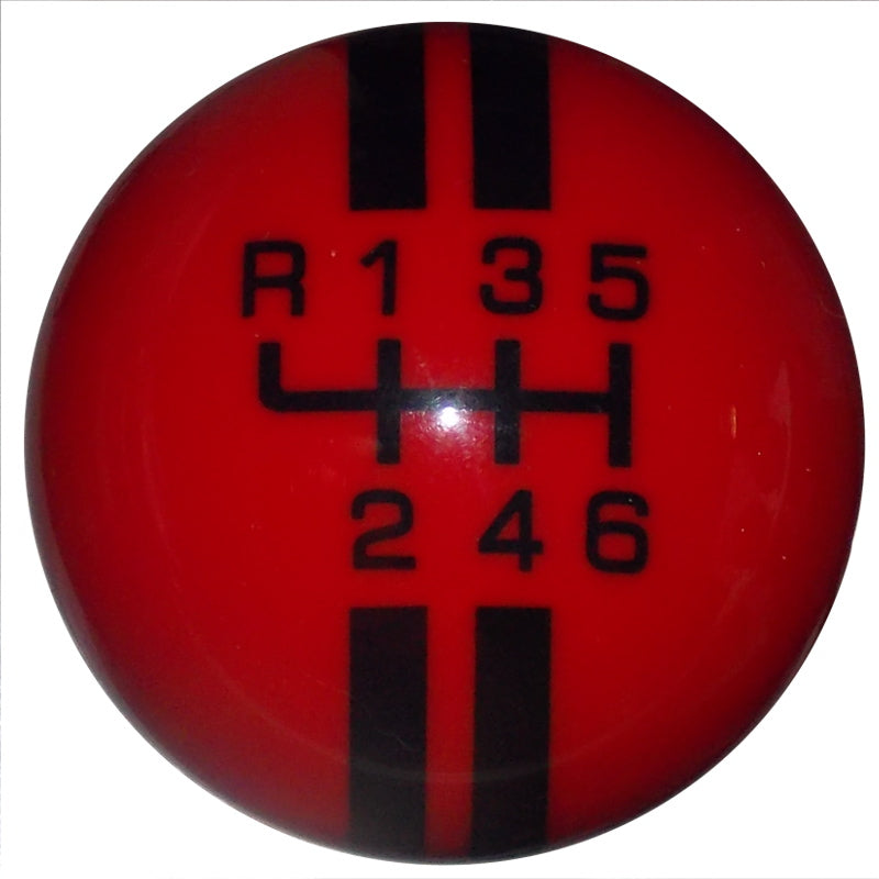 Rally Stripe New 6 Speed Red with Black Shift Knob