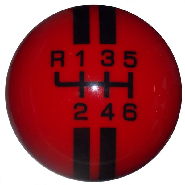 Rally Stripe New 6 Speed Red with Black Shift Knob