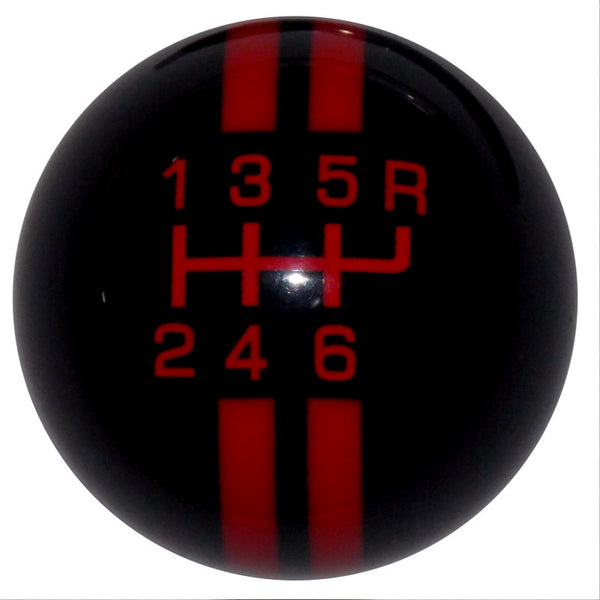 Rally Stripe Black with Red 6 Speed C5 Shift Knob