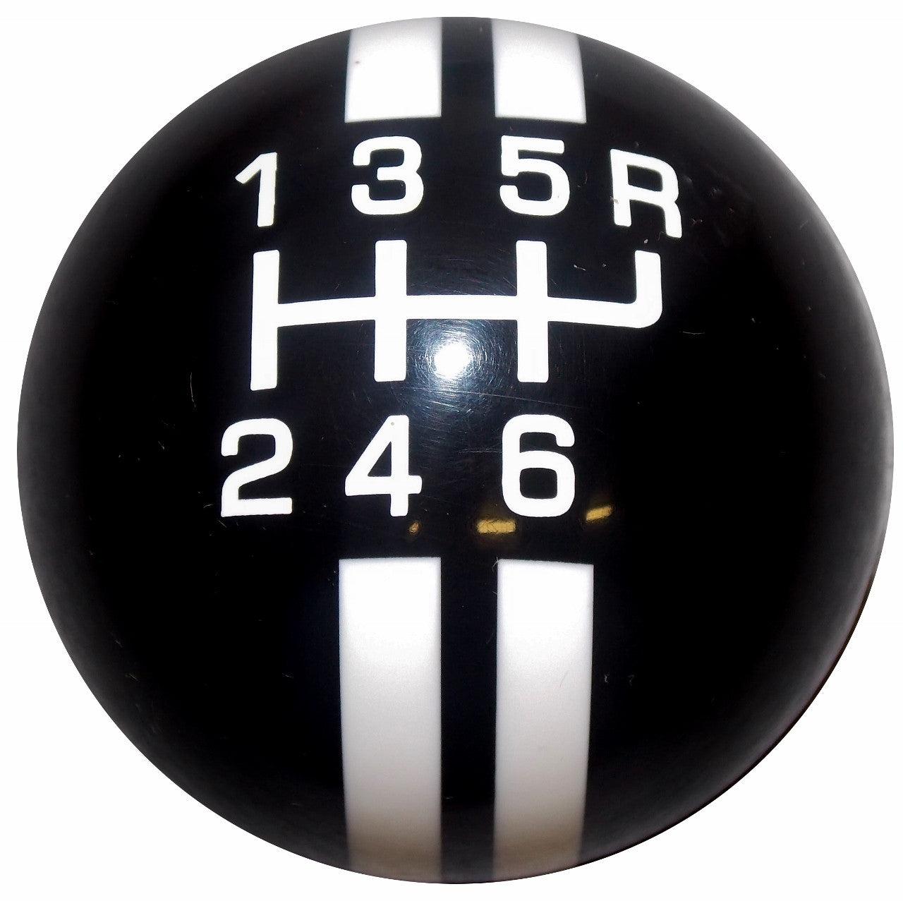 Rally Stripe 6 Speed Black with White Shift Knob