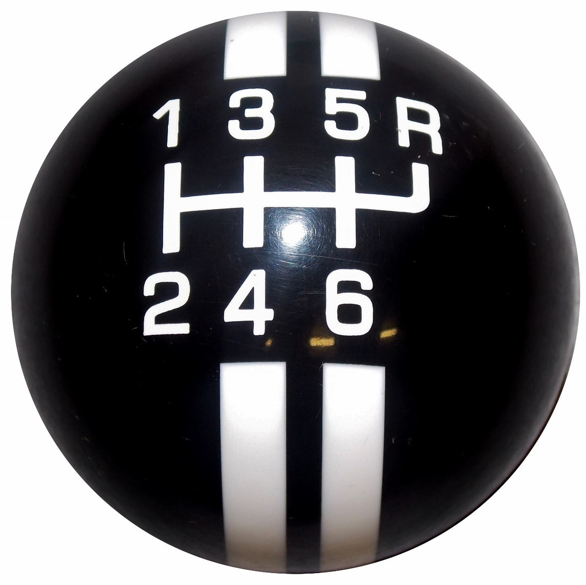 Rally Stripe 6 Speed Black with White Shift Knob