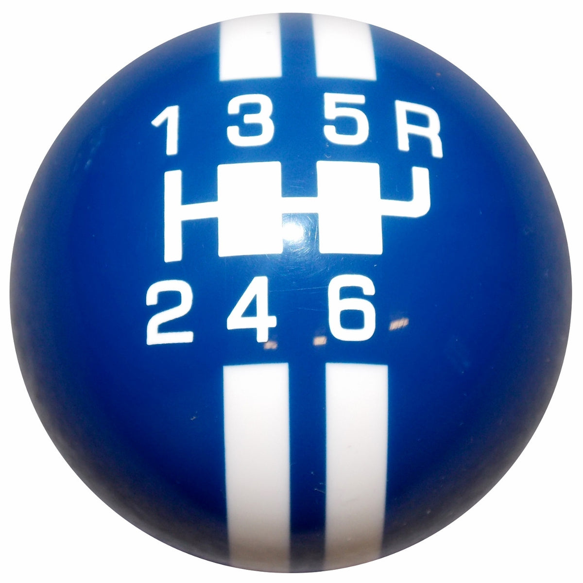 Rally Stripe 6 Speed Blue with White Shift Knob