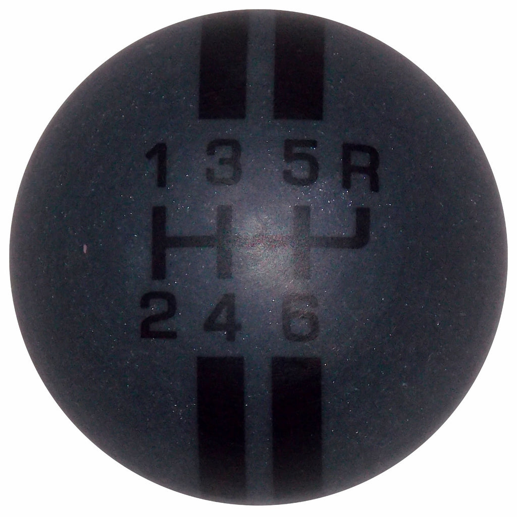Rally Stripe Carbon Graphite with Black Stripes 6 Speed Shift Knob
