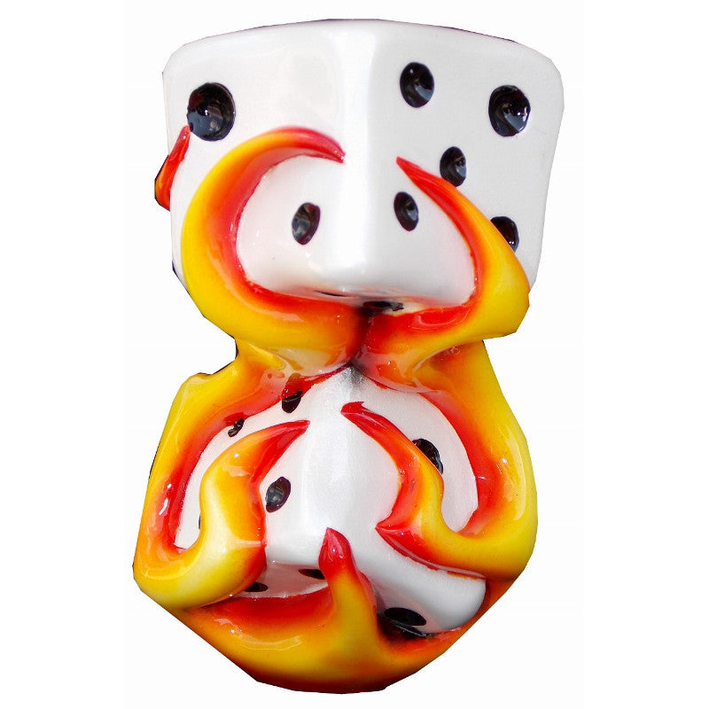 Orange Flaming Dice Shift Knob