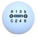 image of 2021 2022 2023 Bronco 6G 7 Speed Bronco Grill Pattern White Custom Shift Knob and Adapter