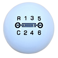 image of 2021 2022 2023 Bronco 6G 7 Speed Bronco Grill Pattern White Custom Shift Knob and Adapter