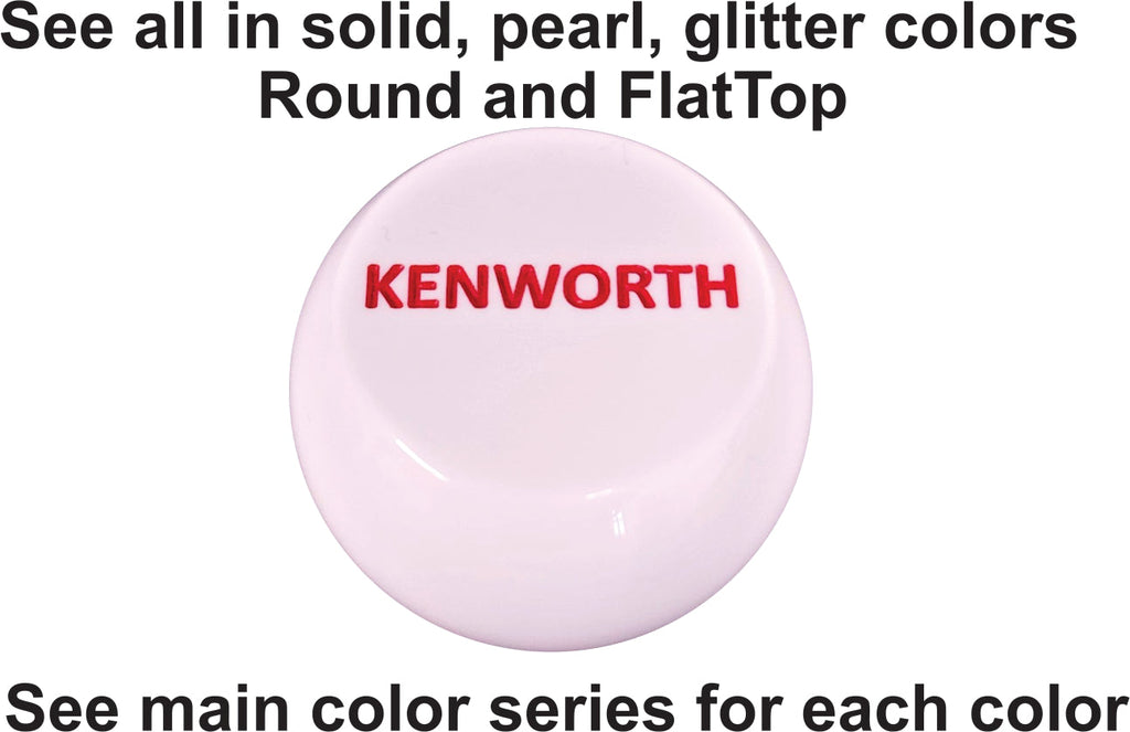 White Kenworth Lettered FlatTop Shift Knob